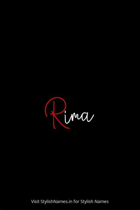 the name rina written in red on a black background