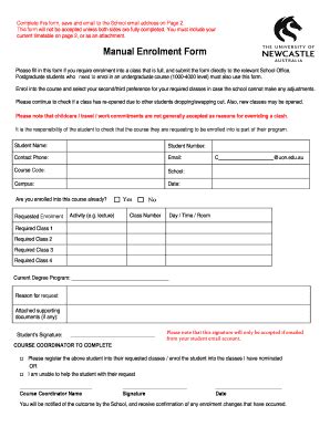 Fillable Online Newcastle Edu Complete This Form Save And Email To The