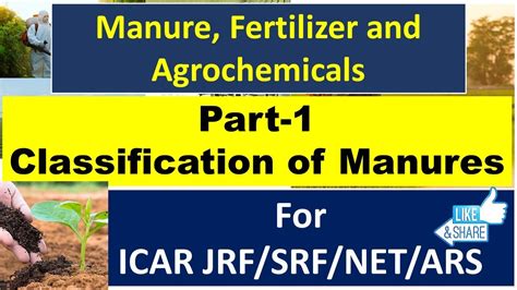 Classification Of Manures Manure Fertilizer Agrochemicals Part