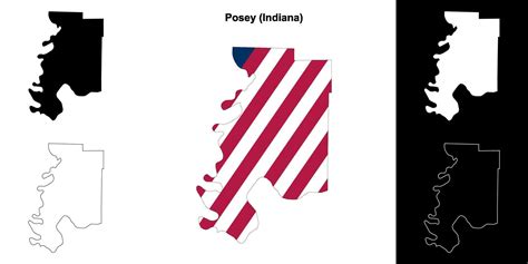 Posey County, Indiana outline map set 43337817 Vector Art at Vecteezy