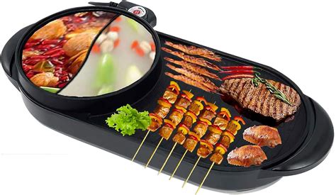 Electric Grill Indoor Hot Pot Indoor Korean BBQ Grill Shabu Shabu Pot