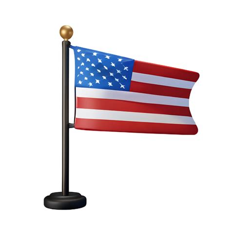 Americano Bandera 3d Icono Ilustración 28206657 Png