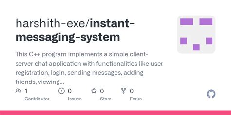 Github Harshith Exeinstant Messaging System This C Program