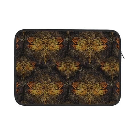 Cauagu Gold Dragonfly Mandala Print Laptop Sleeve Case Laptop Cover Portable Laptop Sleeve