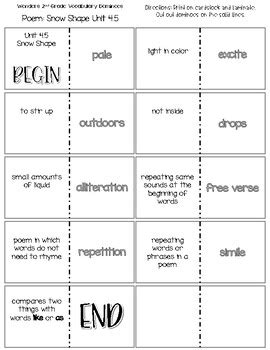 Snow Shape Vocabulary Dominoes By High Heel Teacher Tpt