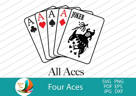 4 Aces Playing Cards Svg |aces Cut Files Svg | Cards Clip Art | Cricut