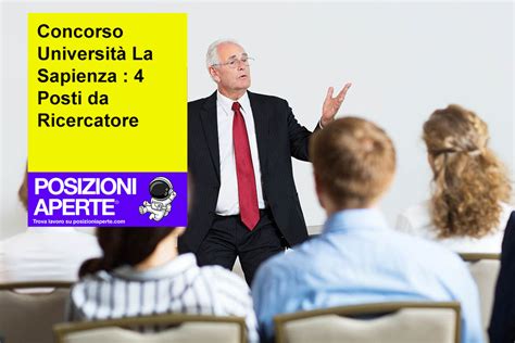 Concorso Università La Sapienza 4 Posti da Ricercatore