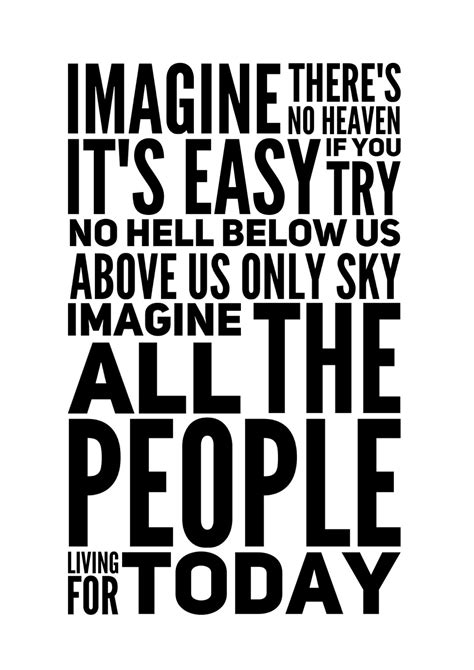 John Lennon Imagine Song Lyrics Poster | Etsy