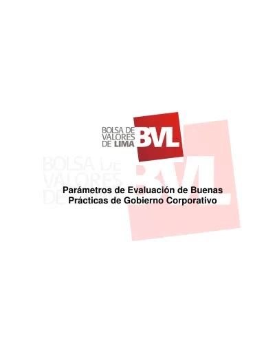 Par Metros De Evaluaci N De Buenas Pr Cticas De Gobierno Corporativo