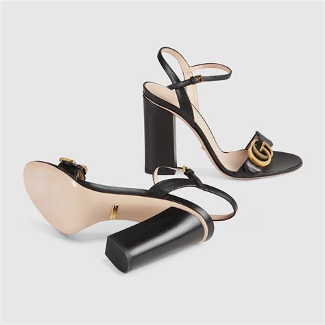 Leather Sandal In Black Leather Gucci Womens Sandals