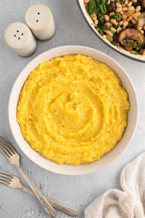 Creamy Vegan Polenta With Mushrooms And Beans