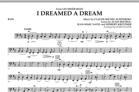 I Dreamed A Dream From Les Miserables Bass By Jim Kazik Sheet