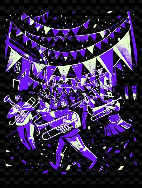 Premium Psd Balkan Brass Band Playing In A Lively Street Festival