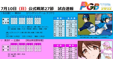 Pixiv女子プロ野球 【pgb Navi】7月10日公式戦第27節・試合速報 Pgb Naviのイラスト Pixiv