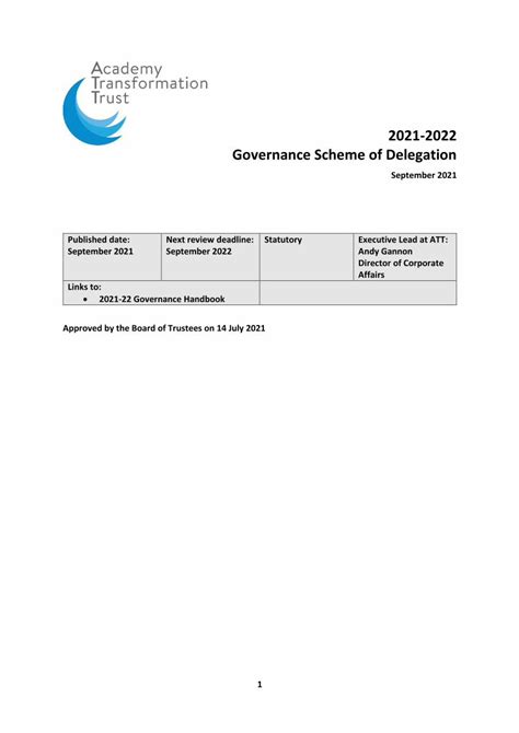 PDF 2021 2022 Governance Scheme Of Delegation DOKUMEN TIPS