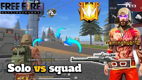 Solo Vs Squed Gameplay Br Ranked 2023 FREE FIRE MAX Freefire