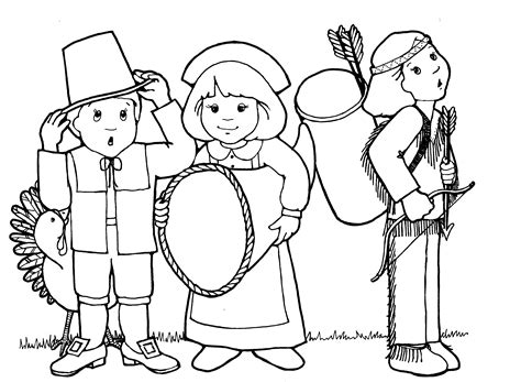 30 Free Printable Thanksgiving Pilgrims Coloring Pages