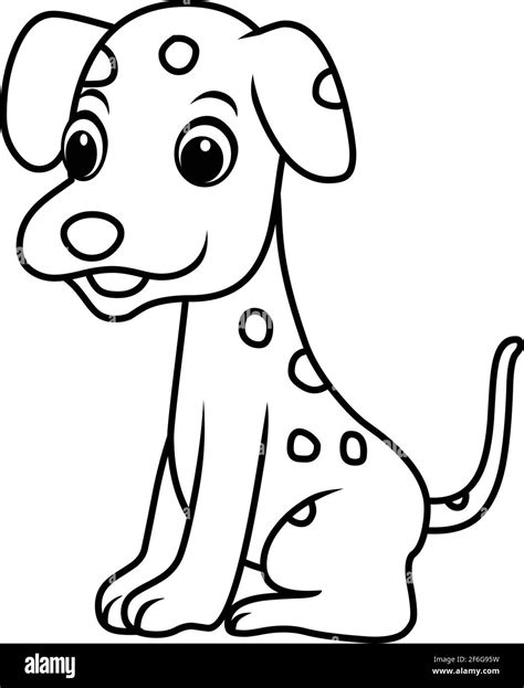 Dalmatian dog cartoon coloring page vector illustration Stock Vector ...