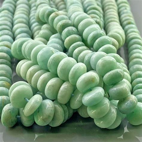 Natural Amazonite Mm Smooth Rondelle Aa Grade Gemstone Beads