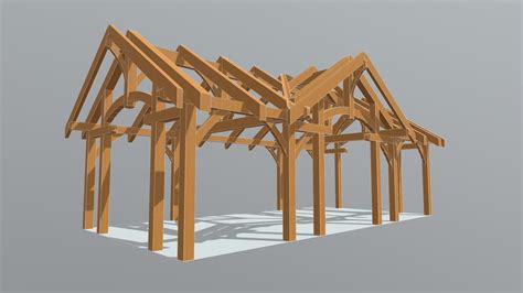 16x32 Timbered Pavilion 3d Model By Timber Frame Hq Timberframehq