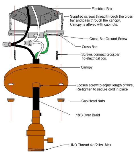 Pendant Wire Canopy Diagram Grand Brass Lamp Parts Llc