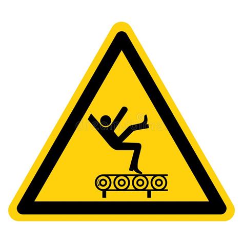 Fall Hazard Symbol Sign Isolate On White Backgroundvector Illustration