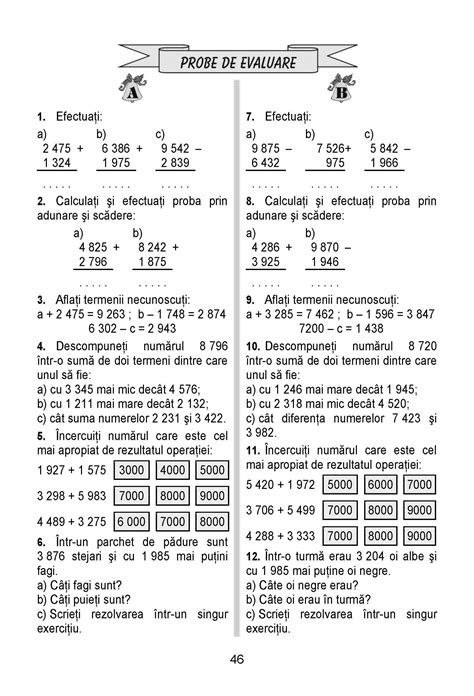 Simpatic recurs sextant fise evaluare clasa 3 pereche Calcul Sângera