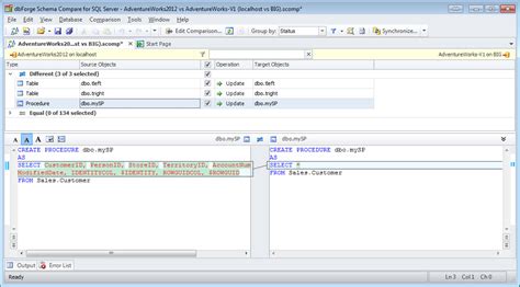 Sql Server How To Compare The Schema Of Two Databases With Schema Compare Sql Authority With