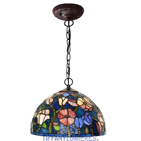 Suspension En Vitrail Tiffany 30 Cm France