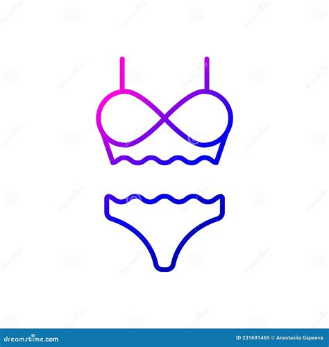 Woman Lingerie Outline Icon Sex Shop And Swimming Wear Purple