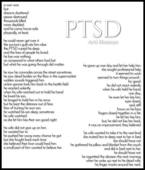 Ptsd Arti Honrao Ptsd Poetry Emotions