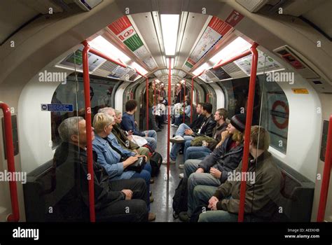 Circle Line train carriage on London Underground, England UK Stock ...