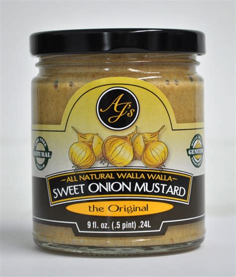 Ajs Natural Walla Walla Sweet Onion Mustard The Original 9oz The