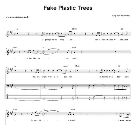 Radiohead Fake Plastic Trees