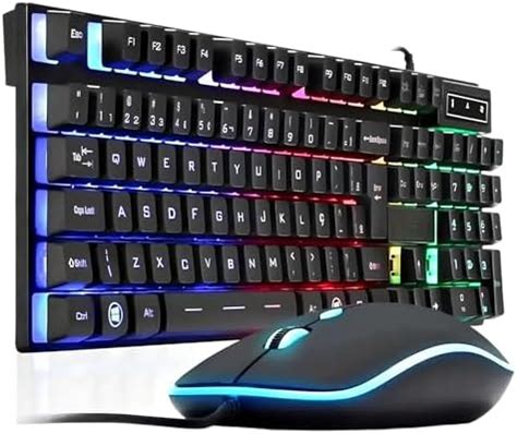 Kit Teclado Mouse Iluminado Led Rgb Dpi Semi Mec Nico Gamer