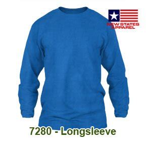 New States Apparel 7280 Longsleeve Royal Blue Sablon DTG Satuan Kaos