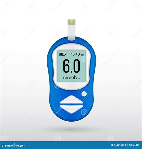 Realistic Glucose Meter Vector Illustration Diabetes Blood Glucose