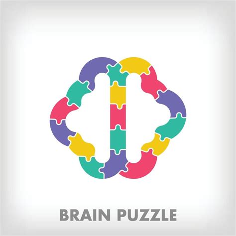 Creative Puzzle Pieces Brain Logo Unique Color Transitions Education Reading And Growth Stage