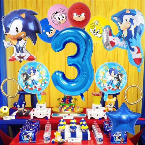 Suministros De Fiesta De Cumplea Os Sonic Globos De Fiesta Tem Tica De