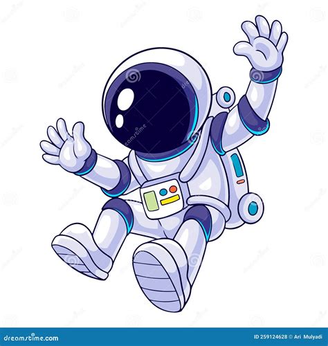 Cartoon Astronauta Voando No Espaço Ilustração do Vetor Ilustração de