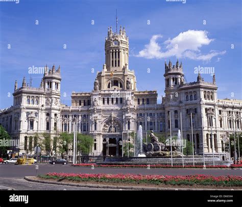 The Cibeles Palace (Palacio de Cibeles), Plaza de Cibeles Madrid ...