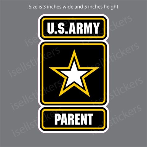 Proud Army Parent Military Vinyl Car Bumper Sticker Window Decal I