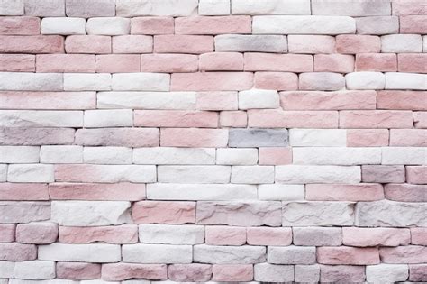 Fundo De Textura De Parede De Tijolo Rosa E Branco Foto Premium