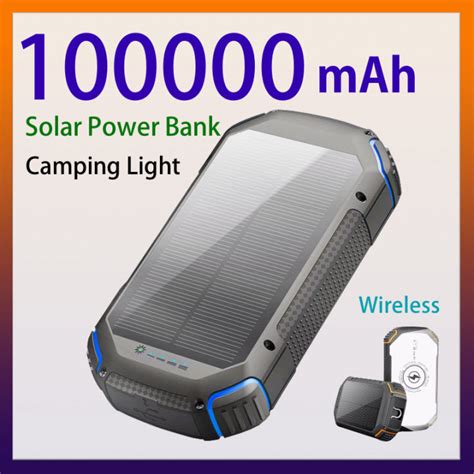 Mah Solar Power Bank Wireless Charging Powerbank Pd W