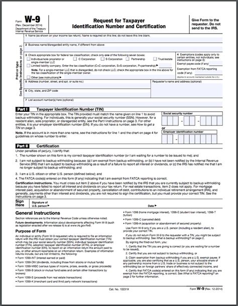 Blank W9 Forms Printable Printable Forms Free Online