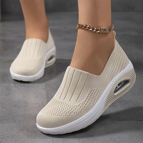 Women S Slip On Mesh Sneakers Comfort Air Cushion Running Shoes