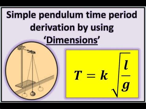 By Using Dimensions Derivation Of Simple Pendulum Time Period Chapter