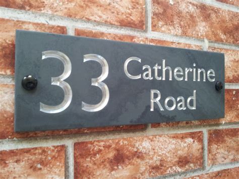 Slate Home Address Sign 300mm X 100mm House Sign Shop