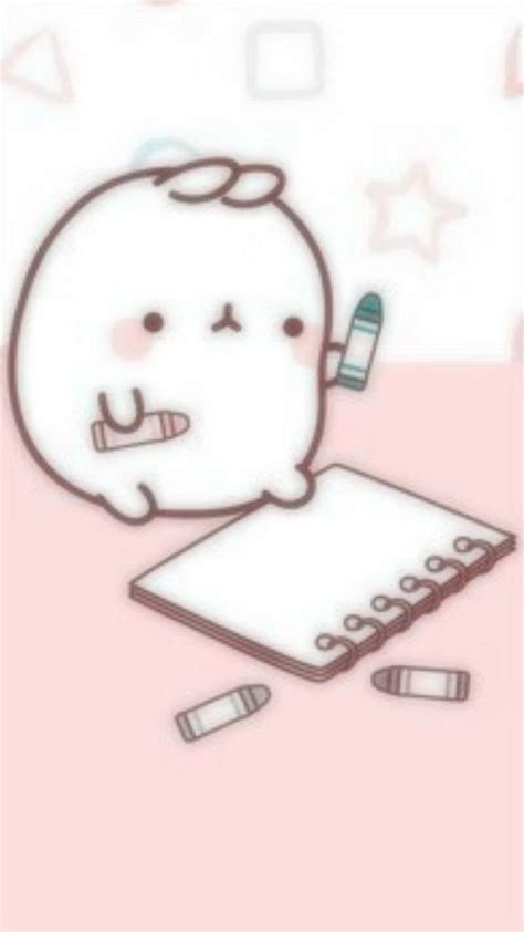 An Image Of A Cartoon Character Writing On A Notepad With Crayons Around It