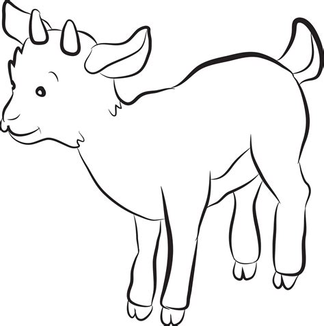 Black and White Cartoon Goat 4642022 Vector Art at Vecteezy